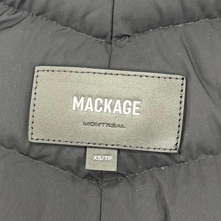 Great MACKAGE down coat FARREN Leather-trimmed hooded zip-up jacket black XS