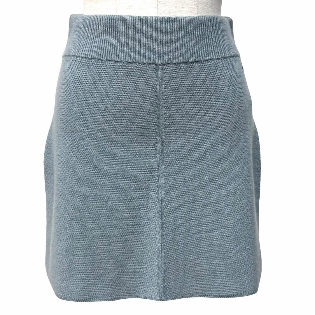 Pristine HERMES skirt Serie Metal-trimmed trapezoid knit cashmere 38 2H2300D1