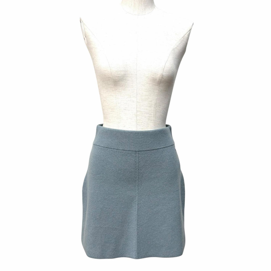 Pristine HERMES skirt Serie Metal-trimmed trapezoid knit cashmere 38 2H2300D1