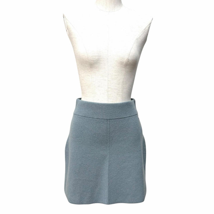 Pristine HERMES skirt Serie Metal-trimmed trapezoid knit cashmere 38 2H2300D1