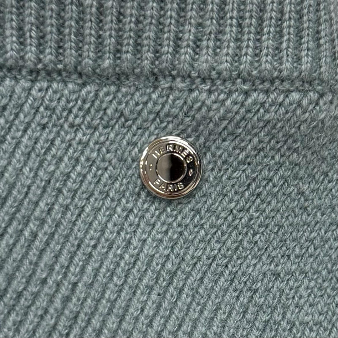 Pristine HERMES skirt Serie Metal-trimmed trapezoid knit cashmere 38 2H2300D1
