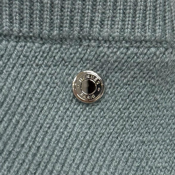 Pristine HERMES skirt Serie Metal-trimmed trapezoid knit cashmere 38 2H2300D1