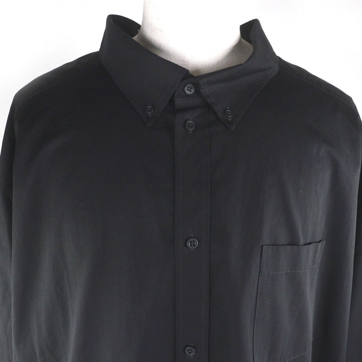 Great BALENCIAGA Long sleeve shirt Back logo oversized button-down shirt black