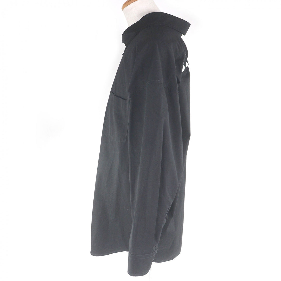 Great BALENCIAGA Long sleeve shirt Back logo oversized button-down shirt black