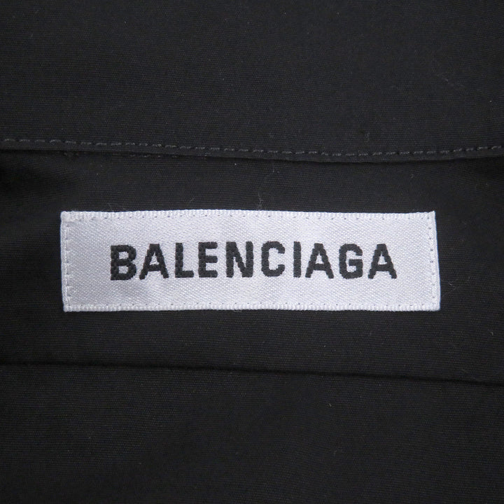 Great BALENCIAGA Long sleeve shirt Back logo oversized button-down shirt black