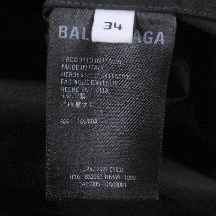 Great BALENCIAGA Long sleeve shirt Back logo oversized button-down shirt black