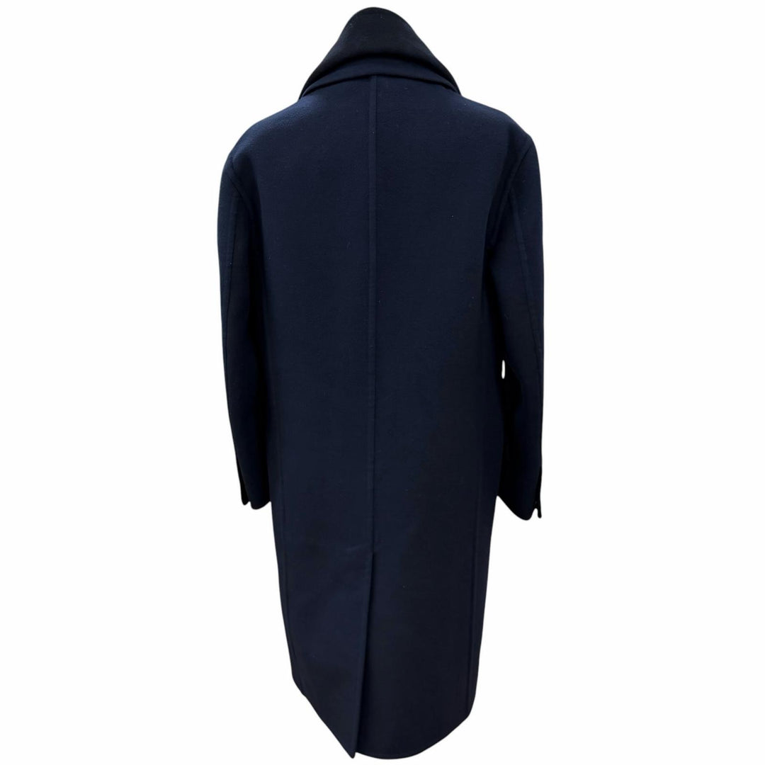 Excellent LOUIS VUITTON Chester coat Monogram Giant Hooded Scarf Navy 46