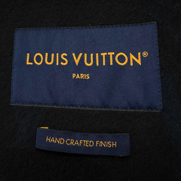 Excellent LOUIS VUITTON Chester coat Monogram Giant Hooded Scarf Navy 46