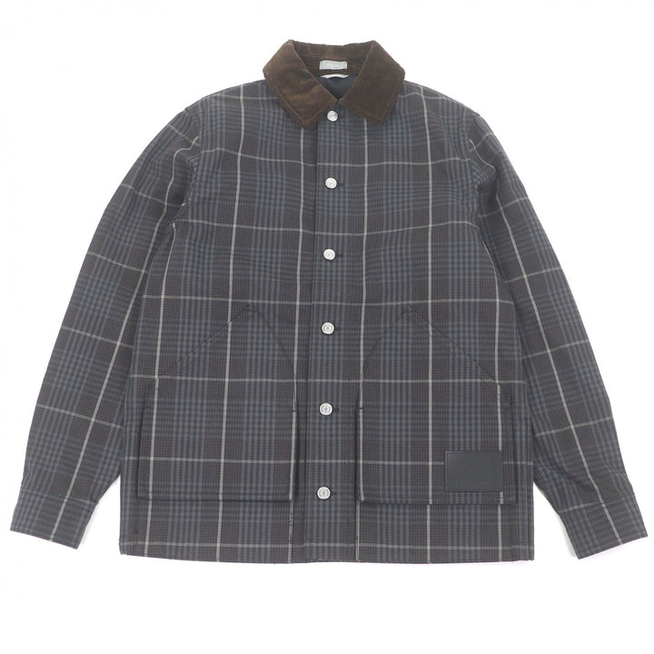 Excellent DIOR Coverall Check Pattern, Corduroy Collar Gray