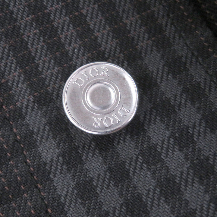 Excellent DIOR Coverall Check Pattern, Corduroy Collar Gray