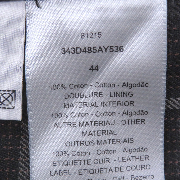 Excellent DIOR Coverall Check Pattern, Corduroy Collar Gray
