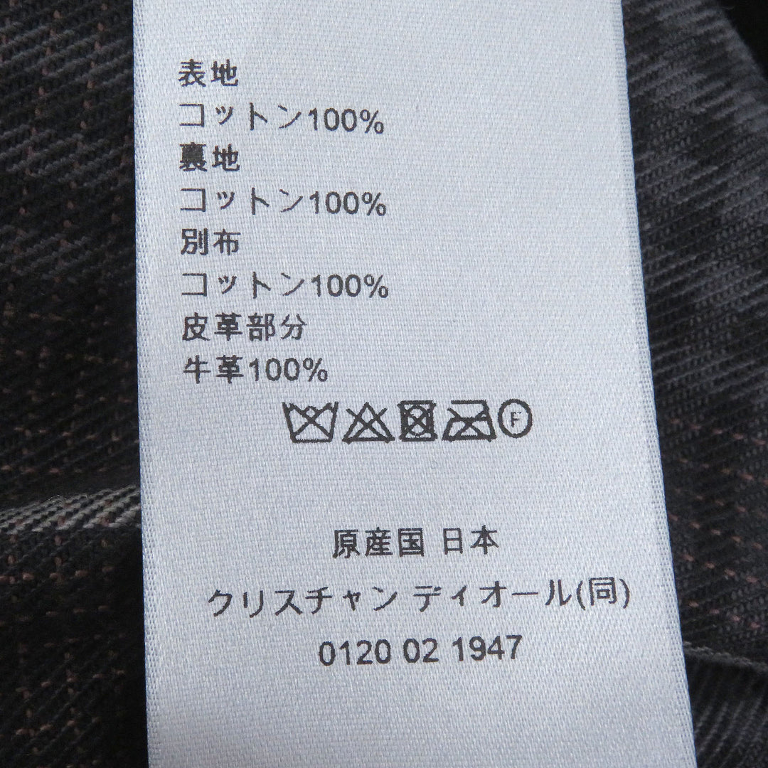 Excellent DIOR Coverall Check Pattern, Corduroy Collar Gray