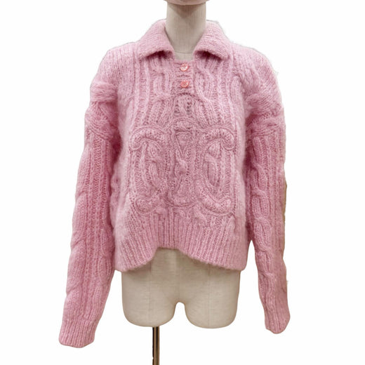 Excellent CELINE knit pink mohair Women XS 2ADMI884Z 24BY