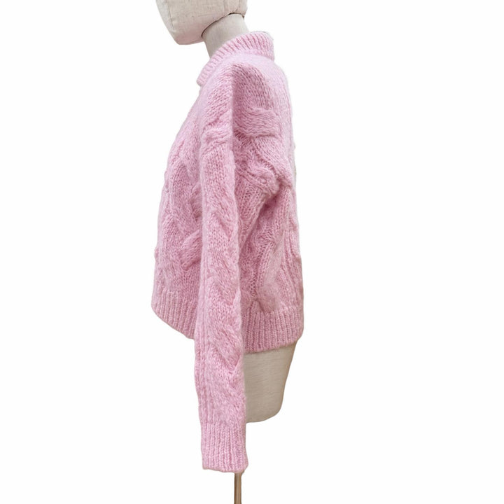 Excellent CELINE knit pink mohair Women XS 2ADMI884Z 24BY