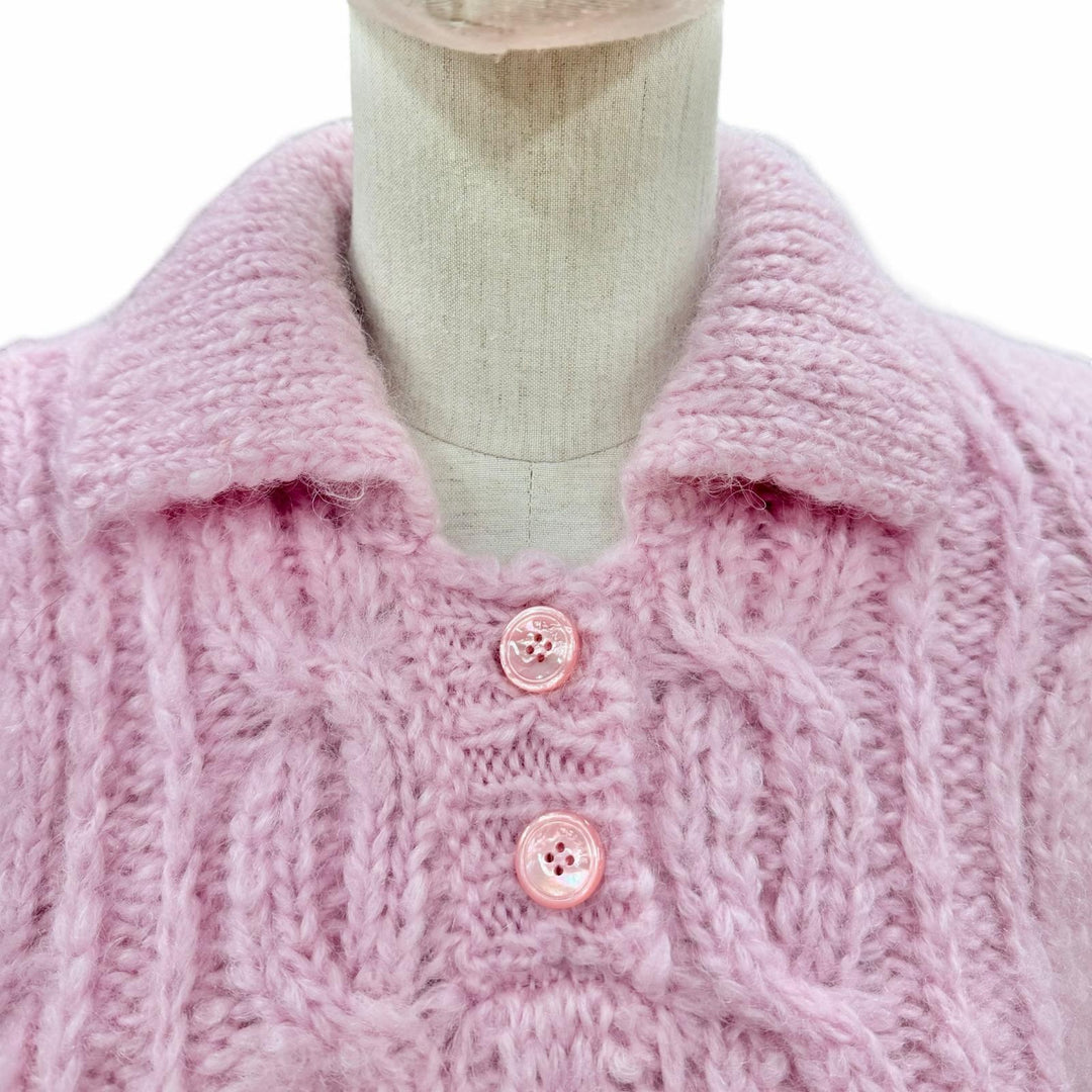 Excellent CELINE knit pink mohair Women XS 2ADMI884Z 24BY