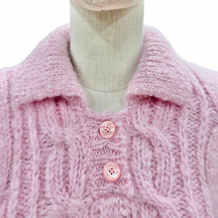 Excellent CELINE knit pink mohair Women XS 2ADMI884Z 24BY
