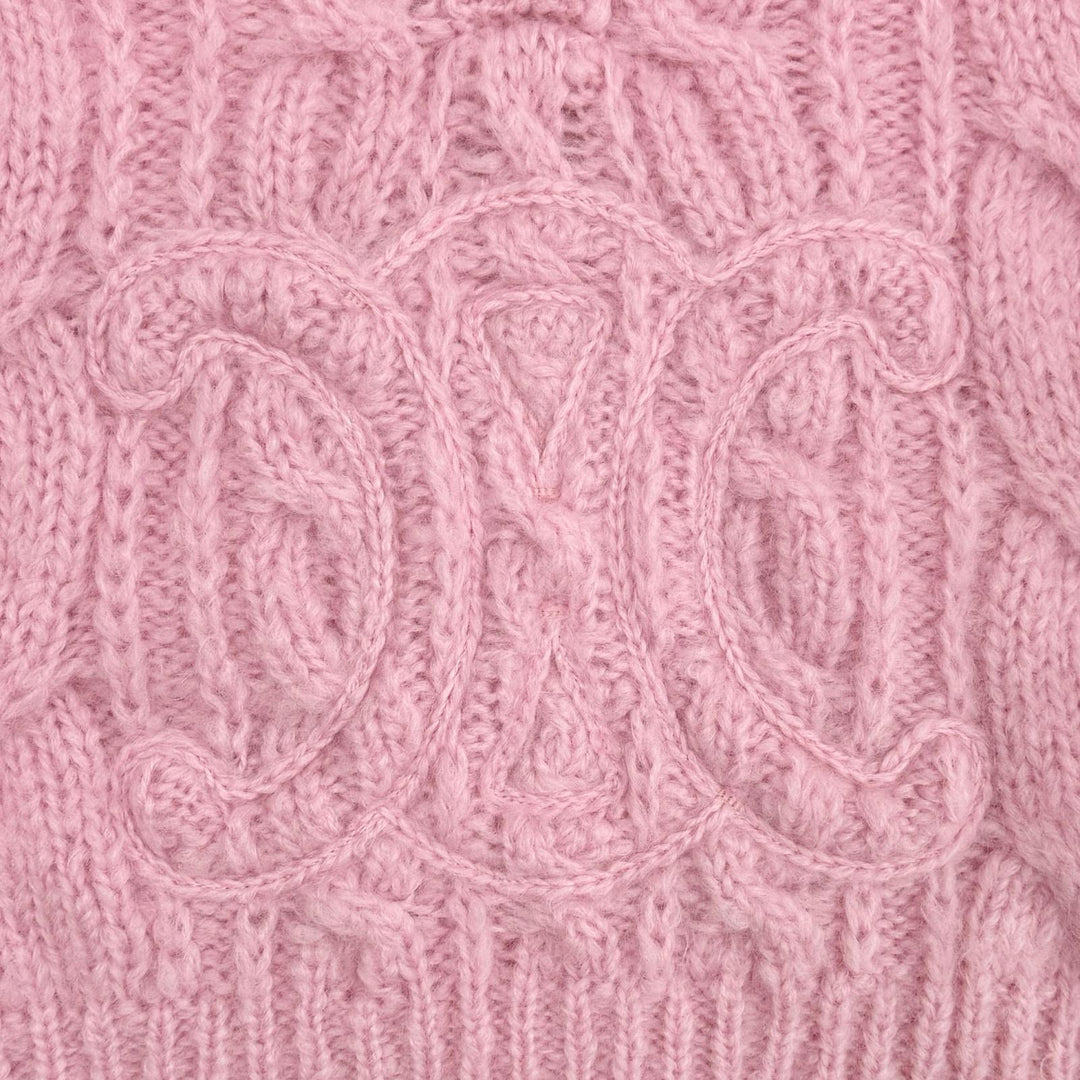 Excellent CELINE knit pink mohair Women XS 2ADMI884Z 24BY