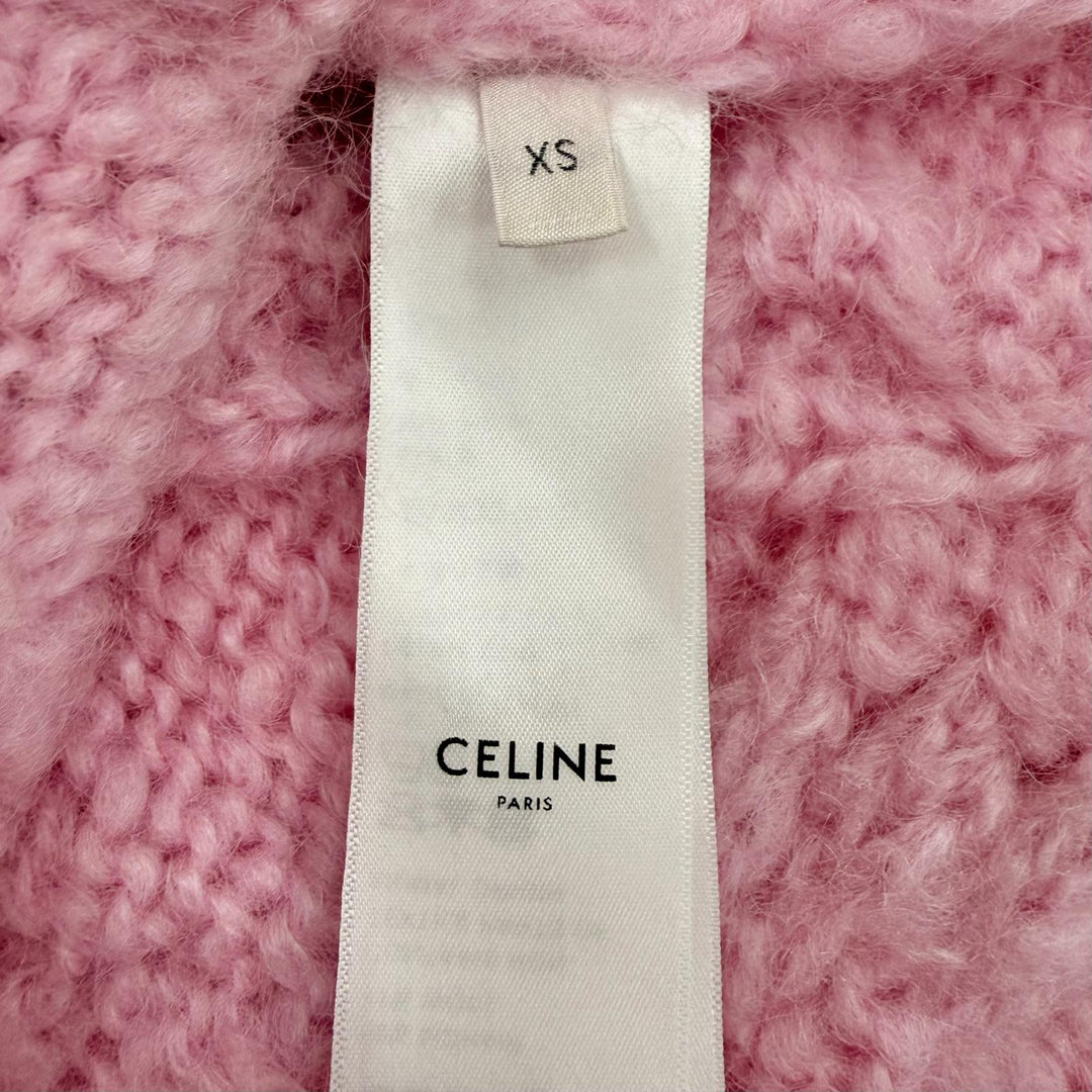 Excellent CELINE knit pink mohair Women XS 2ADMI884Z 24BY