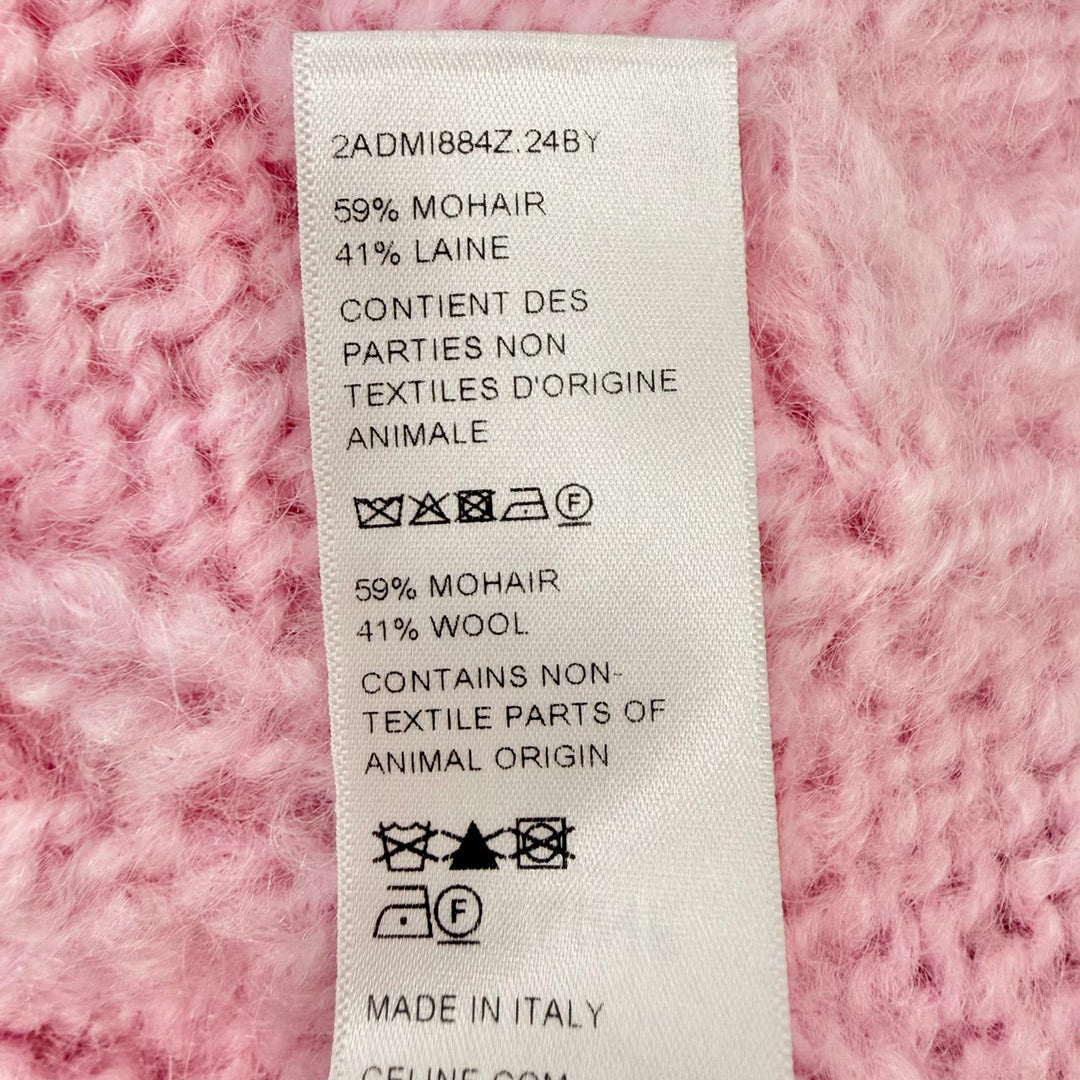 Excellent CELINE knit pink mohair Women XS 2ADMI884Z 24BY