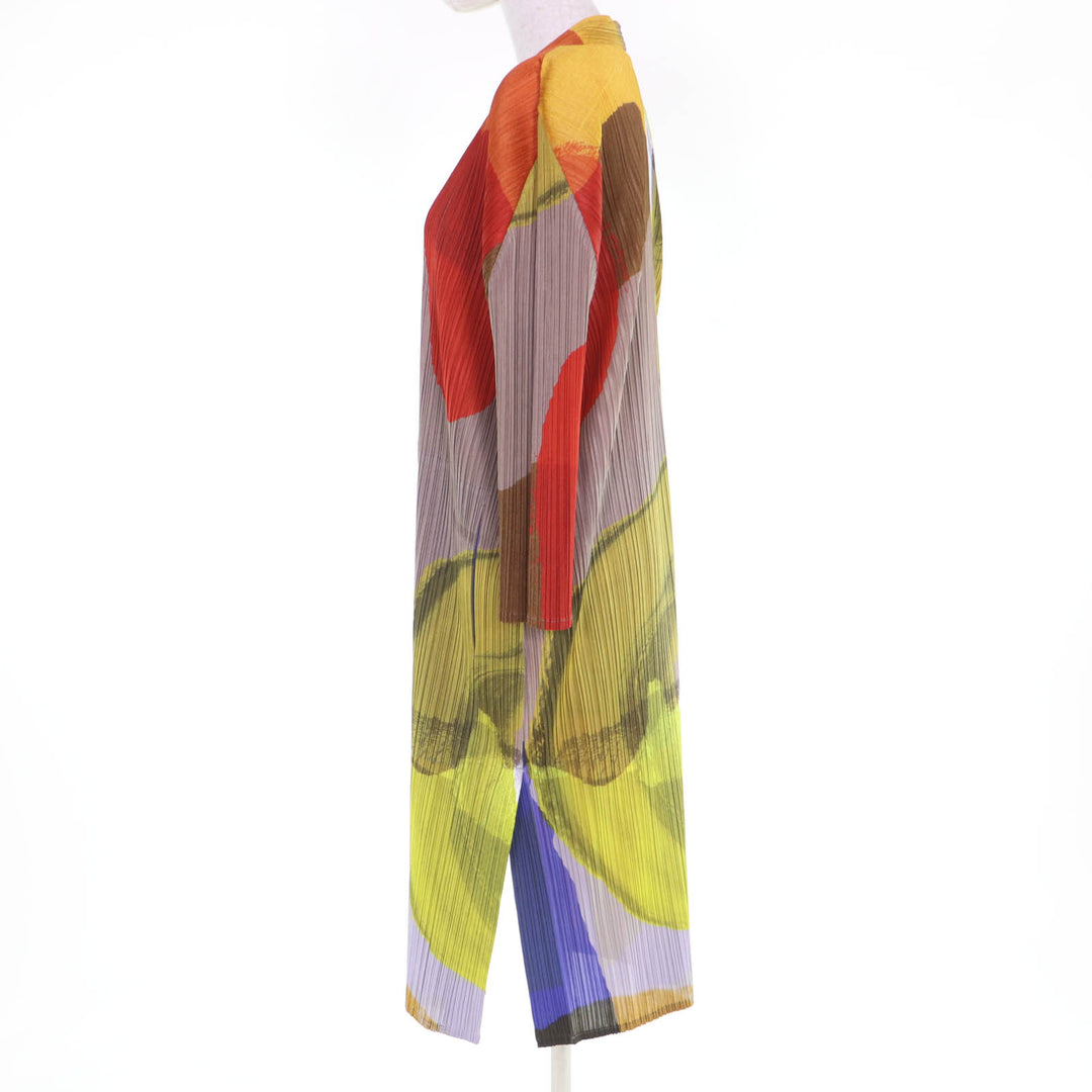 Excellent PLEATS PLEASE cardigan All-over print, long length 3 PP01-JA702