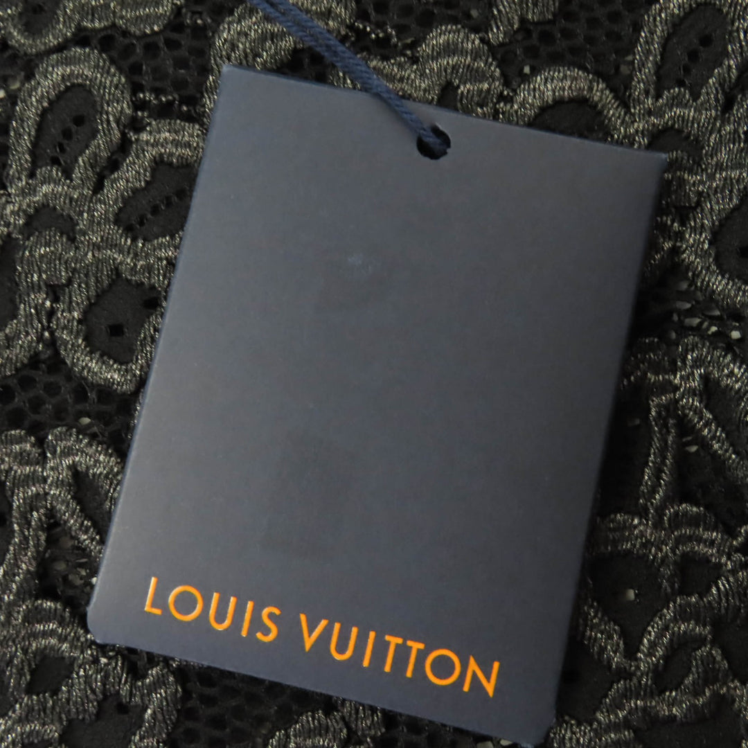 Pristine LOUIS VUITTON T-shirt Floral Lace Short Sleeve Black series 36 1ABDG9