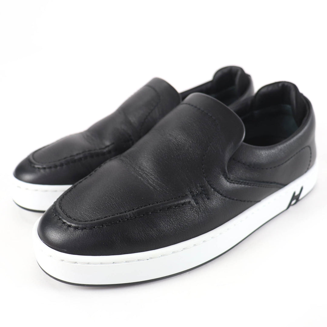 Great HERMES Low cut sneakers Kiddy Slip-on black leather Women 35