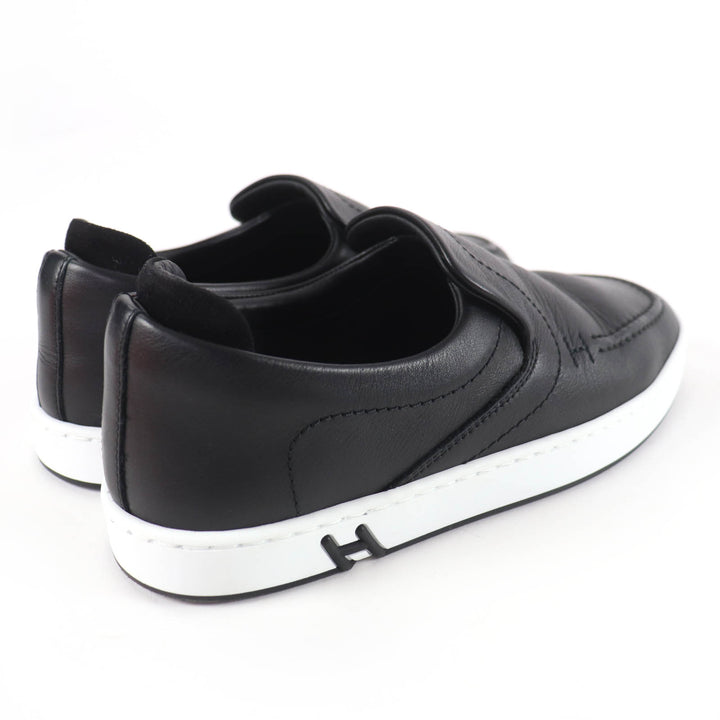 Great HERMES Low cut sneakers Kiddy Slip-on black leather Women 35