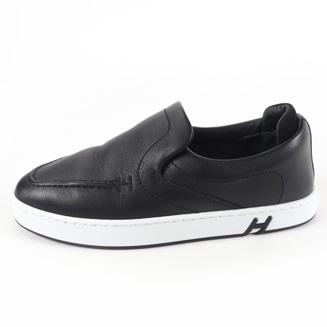 Great HERMES Low cut sneakers Kiddy Slip-on black leather Women 35