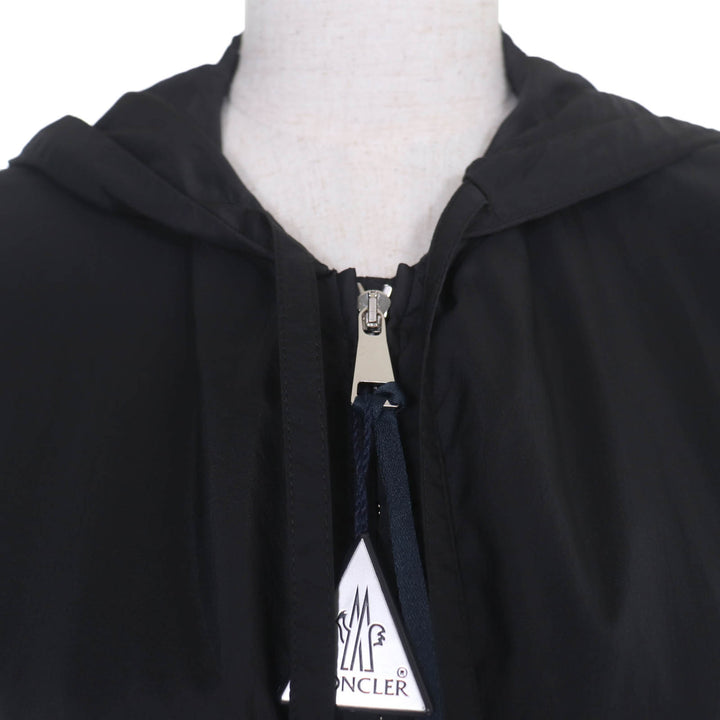 Pristine MONCLER Nylon jacket SUIR Leather logo patch with hood Dark navy 1