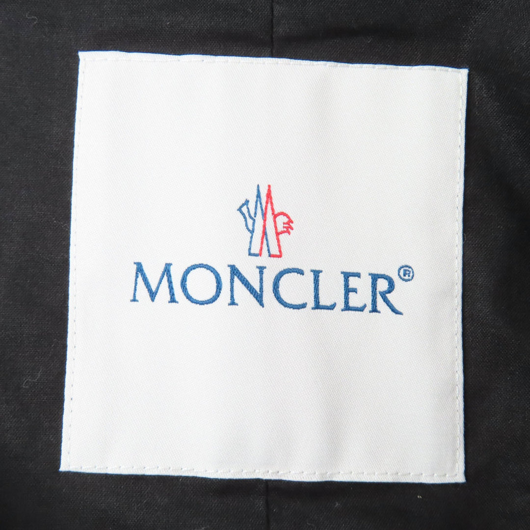 Pristine MONCLER Nylon jacket SUIR Leather logo patch with hood Dark navy 1