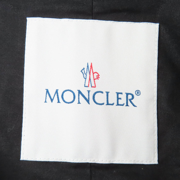 Pristine MONCLER Nylon jacket SUIR Leather logo patch with hood Dark navy 1