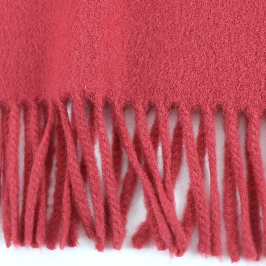 Excellent HERMES Scarf Large stole with logo embroidery Red series cashmere