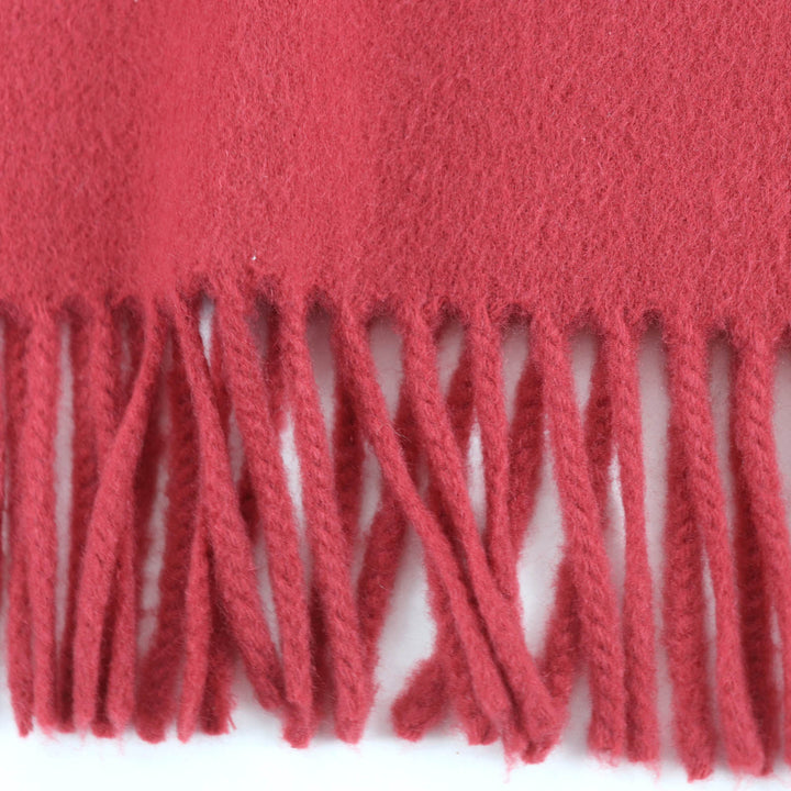 Excellent HERMES Scarf Large stole with logo embroidery Red series cashmere