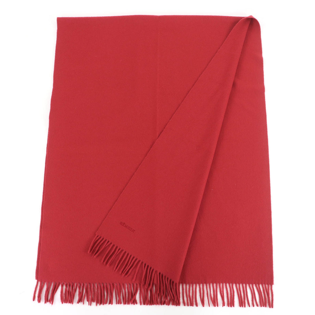 Excellent HERMES Scarf Large stole with logo embroidery Red series cashmere