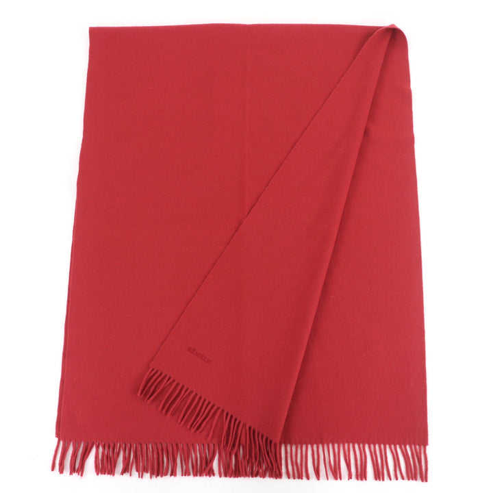 Excellent HERMES Scarf Large stole with logo embroidery Red series cashmere