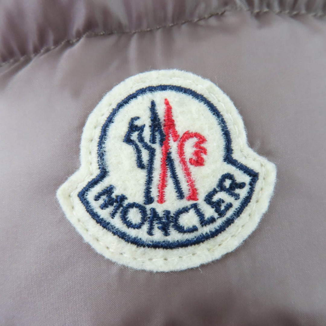 Great MONCLER down coat HERMINE Logo patch and hood light brown Nylon Women 0