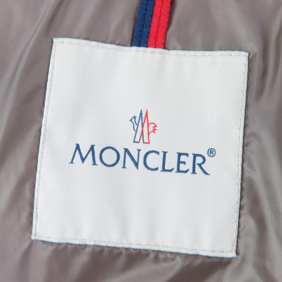 Great MONCLER down coat HERMINE Logo patch and hood light brown Nylon Women 0