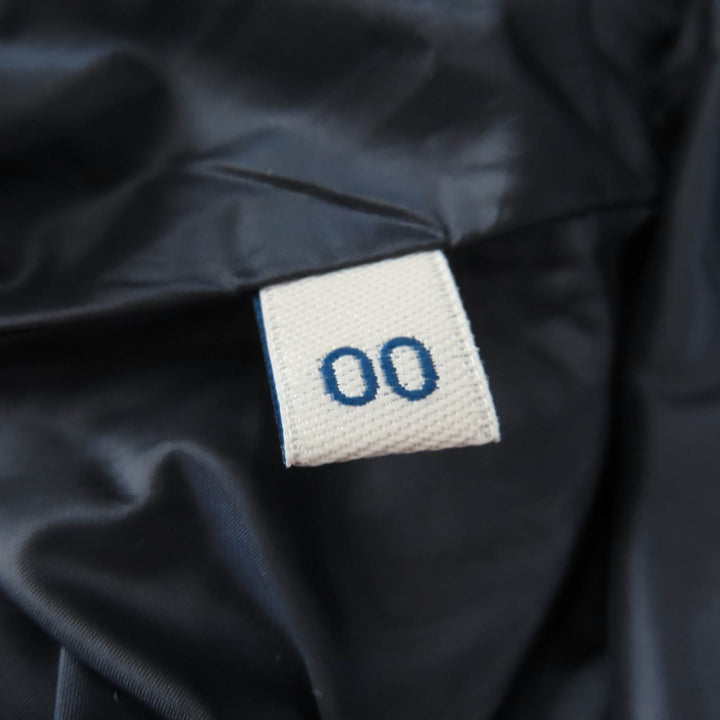 Excellent MONCLER down coat HERMINE Logo patch and hood Navy Nylon Women