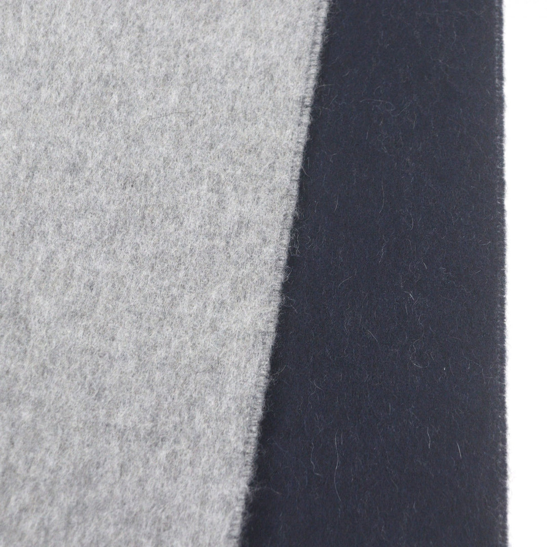 Excellent BURBERRY Scarf Logo Embroidery Embroidery Fringe gray