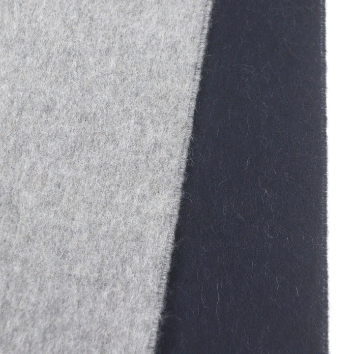 Excellent BURBERRY Scarf Logo Embroidery Embroidery Fringe gray