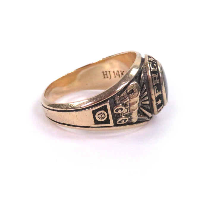 Great HERFF JONES Ring FREMONT HIGH SCHOOL 1988 College gold 14K mens
