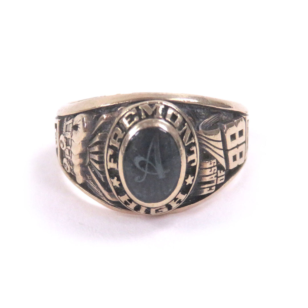 Great HERFF JONES Ring FREMONT HIGH SCHOOL 1988 College gold 14K mens
