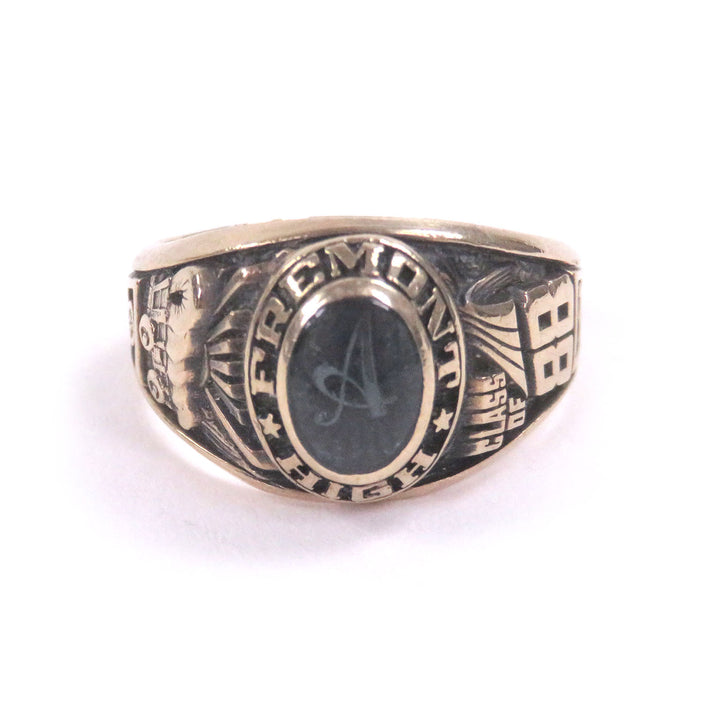 Great HERFF JONES Ring FREMONT HIGH SCHOOL 1988 College gold 14K mens