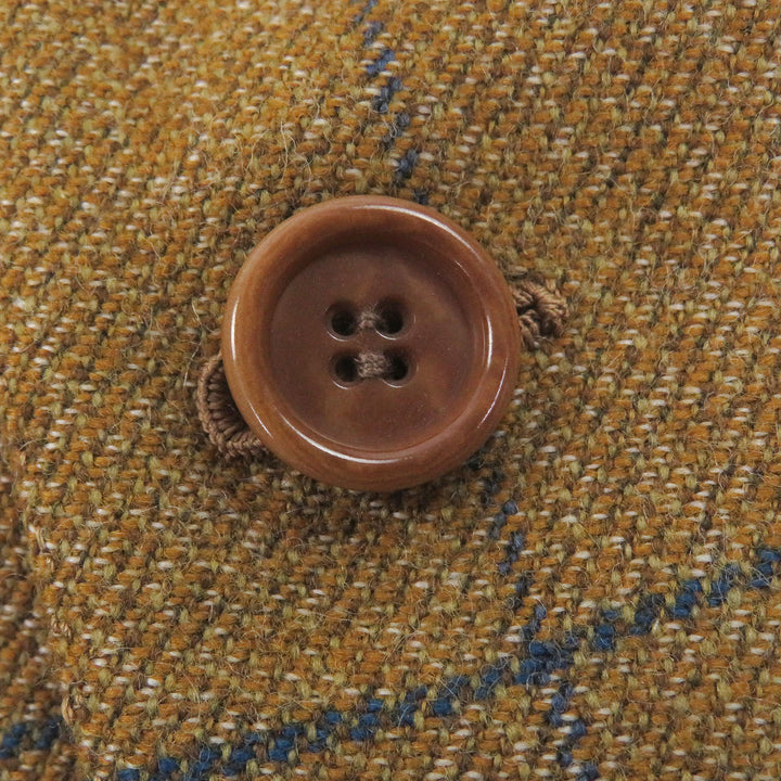 Excellent Tindaro De Luca tailored jacket Windowpane Peaked Lapel Bespoke Brown