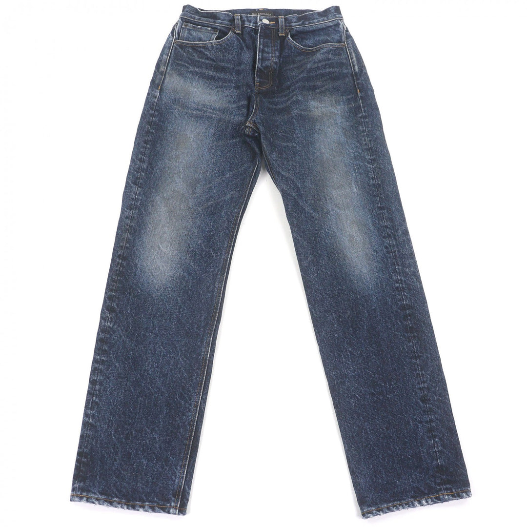 Excellent BALENCIAGA Denim pants RELAXED JEANS DEEP BLUE Button fly