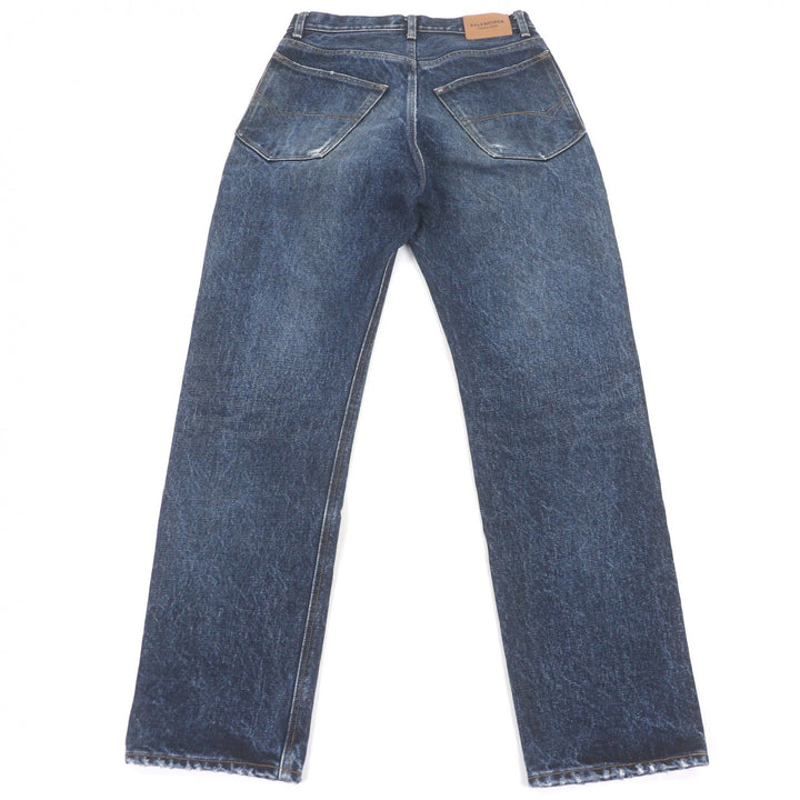 Excellent BALENCIAGA Denim pants RELAXED JEANS DEEP BLUE Button fly