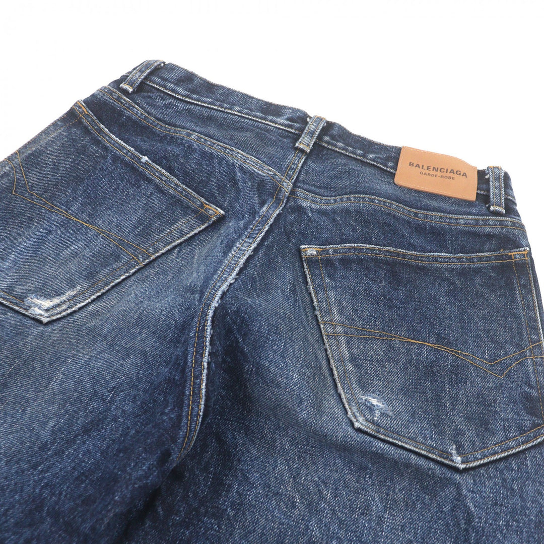 Excellent BALENCIAGA Denim pants RELAXED JEANS DEEP BLUE Button fly