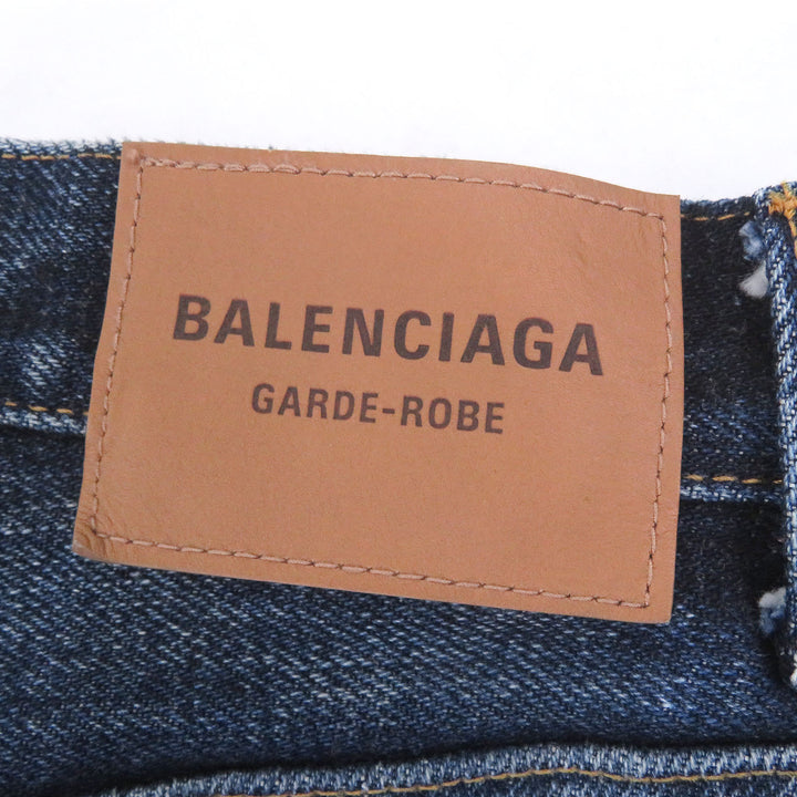 Excellent BALENCIAGA Denim pants RELAXED JEANS DEEP BLUE Button fly