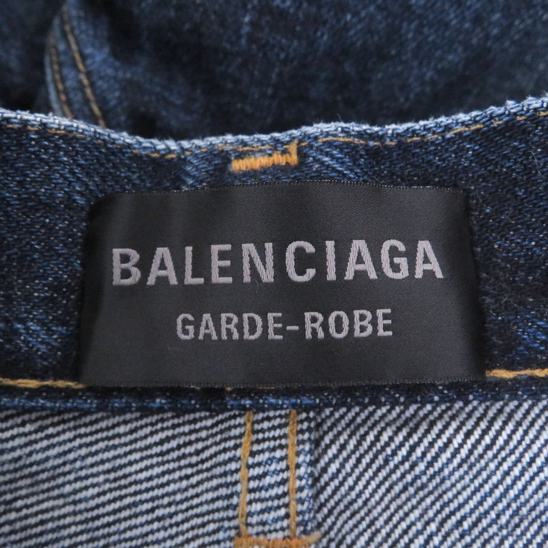 Excellent BALENCIAGA Denim pants RELAXED JEANS DEEP BLUE Button fly
