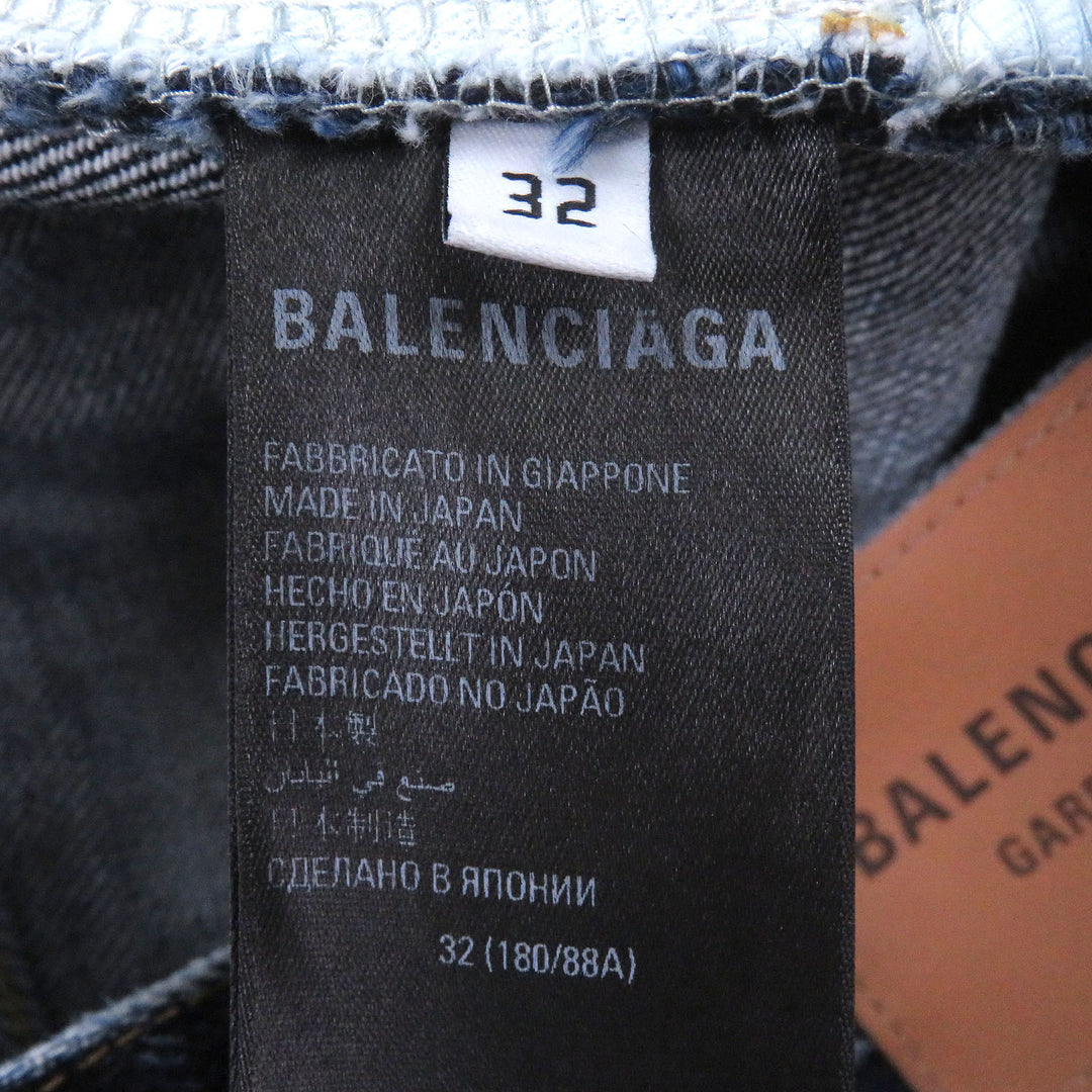 Excellent BALENCIAGA Denim pants RELAXED JEANS DEEP BLUE Button fly